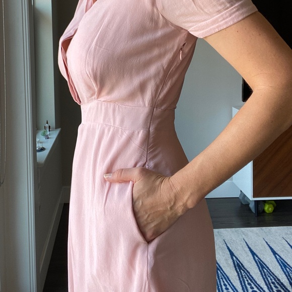 Free People Pink Dream Chase Button Shirt Dress - Picture 3 of 8